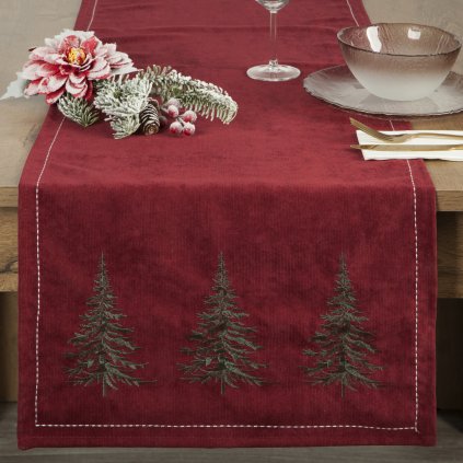 VÁNOČNÍ BĚHOUN NA STŮL HEMLOCK 40X183 CM VZOROVANÝ