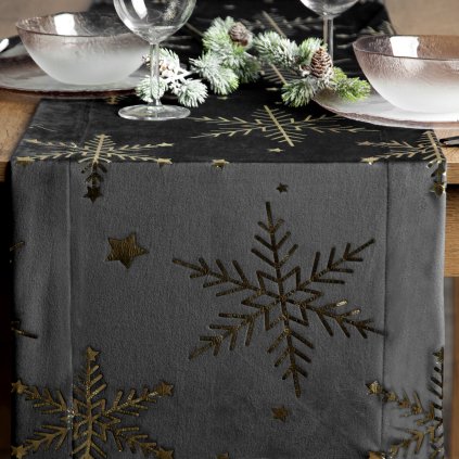 VÁNOČNÍ BĚHOUN NA STŮL ELEGANCE1 40X140 CM VZOROVANÝ