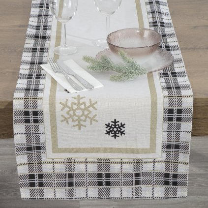 VÁNOČNÍ GOBELÍNOVÝ BĚHOUN NA STŮL ANGEL 45X140 CM VZOROVANÝ