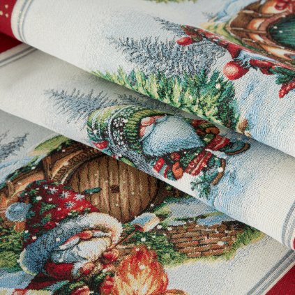 VÁNOČNÍ GOBELÍNOVÝ BĚHOUN NA STŮL XMAS 40X100 CM VZOROVANÁ