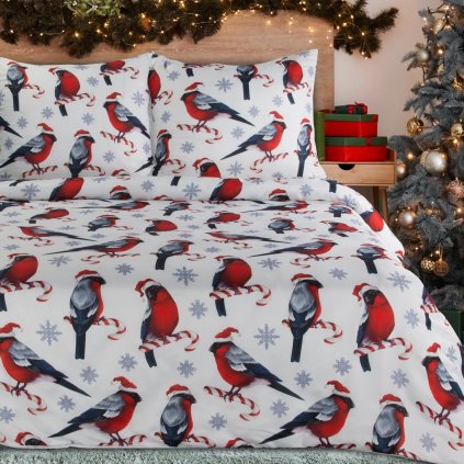 VÁNOČNÍ POVLEČENÍ Z MIKROVLÁKNA MELODY 200X220 CM, 2 KS 70X80 CM VZOROVANÉ