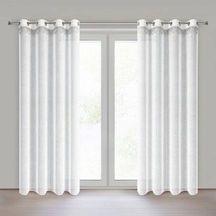 VÁNOČNÍ ZÁCLONA NA KROUŽCÍCH XMAS 140X250 CM HVĚZDY