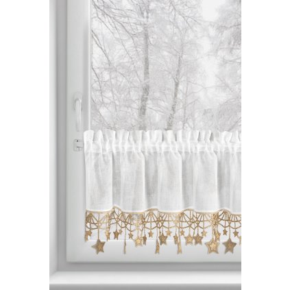 KRÁTKÁ VÁNOČNÍ ZÁCLONA NA PÁSCE XMAS 30X150 CM HVĚZDY