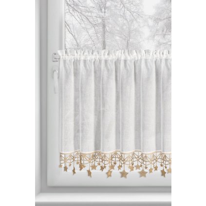 KRÁTKÁ VÁNOČNÍ ZÁCLONA NA PÁSCE XMAS 60X150 CM HVĚZDY