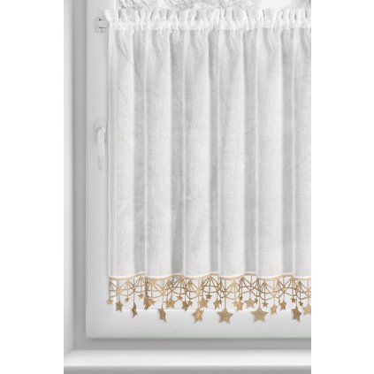 KRÁTKÁ VÁNOČNÍ ZÁCLONA NA PÁSCE XMAS 90X150 CM HVĚZDY