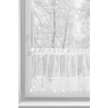 KRÁTKÁ VÁNOČNÍ ZÁCLONA NA PÁSCE XMAS 30X150 CM HVĚZDY