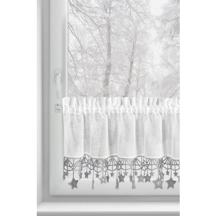 KRÁTKÁ VÁNOČNÍ ZÁCLONA NA PÁSCE XMAS 30X150 CM HVĚZDY
