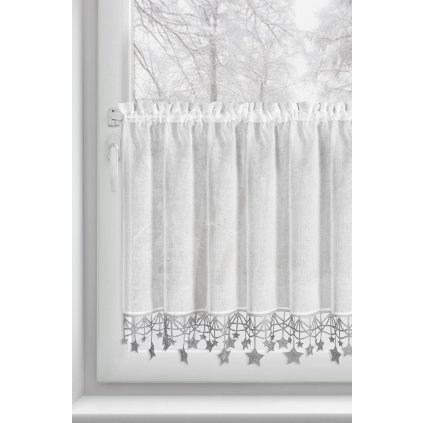 KRÁTKÁ VÁNOČNÍ ZÁCLONA NA PÁSCE XMAS 60X150 CM HVĚZDY