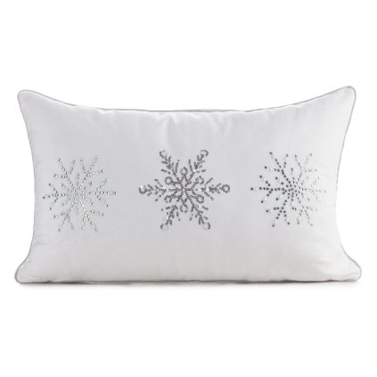 VÁNOČNÍ DEKORAČNÍ POVLAK NA POLŠTÁŘ FLAKE 30X50 CM VZOROVANÁ