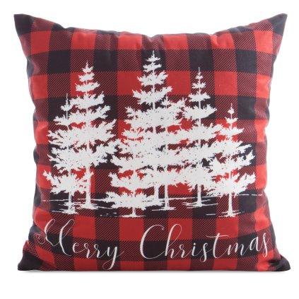 VÁNOČNÍ DEKORAČNÍ POVLAK NA POLŠTÁŘ TREE 45X45 CM VZOROVANÁ
