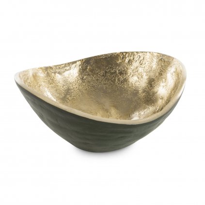 DEKORAČNÍ KOVOVÁ MISKA PEDRO1 (05) 16X16X8 CM TMAVĚZELENÁ