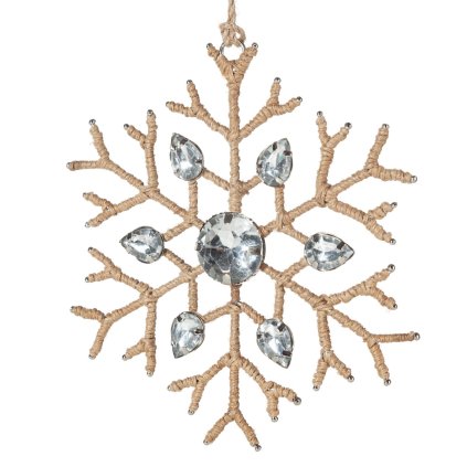 VÁNOČNÍ DEKORACE SNOWFLAKE SADA 6 KS 13X1X15 CM HNĚDÁ