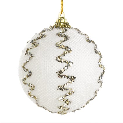 VÁNOČNÍ BANKA NA STROMEK SADA 6 KS (FI) 8 CM VZOROVANÁ