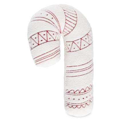 VÁNOČNÍ DEKORAČNÍ POLŠTÁŘ LOLLIPOP 27X46 CM ČERVENÁ