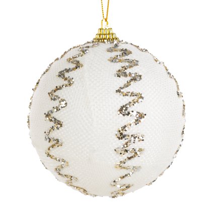 VÁNOČNÍ BANKA NA STROMEK SADA 6 KS (FI) 10 CM VZOROVANÁ