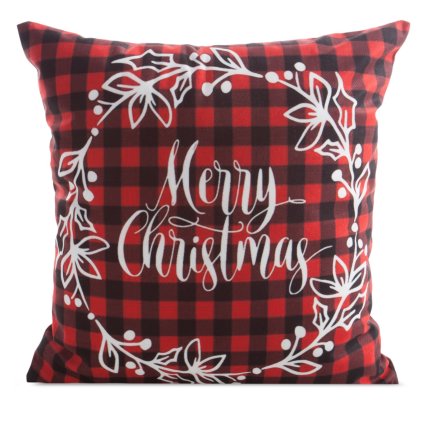 VÁNOČNÍ DEKORAČNÍ POVLAK NA POLŠTÁŘ MERRY1 45X45 CM VZOROVANÁ