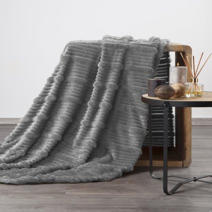 FLANELOVÁ DEKA NINA 200X220 CM ŠEDÁ