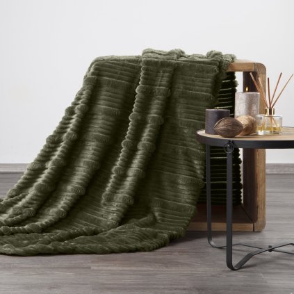 FLANELOVÁ DEKA NINA 150X200 CM OLIVOVÁ