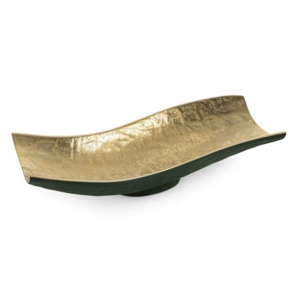 DEKORAČNÍ MISKA PEDRO2 (03) 33X15X8 CM TMAVĚZELENÁ