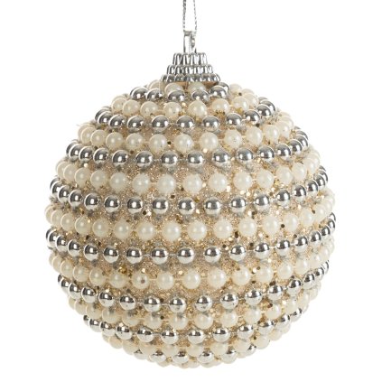 VÁNOČNÍ BANKA NA STROMEK SADA 6 KS (FI) 8 CM KRÉMOVÁ