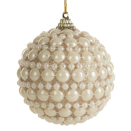 VÁNOČNÍ BANKA NA STROMEK SADA 6 KS (FI) 8 CM KRÉMOVÁ