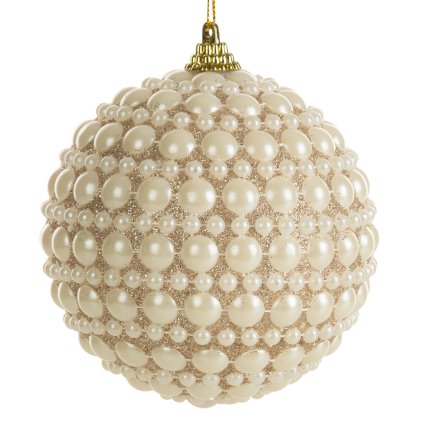 VÁNOČNÍ BANKA NA STROMEK SADA 6 KS (FI) 10 CM KRÉMOVÁ