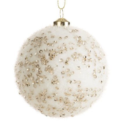 VÁNOČNÍ BANKA NA STROMEK SADA 6 KS (FI) 8 CM KRÉMOVÁ