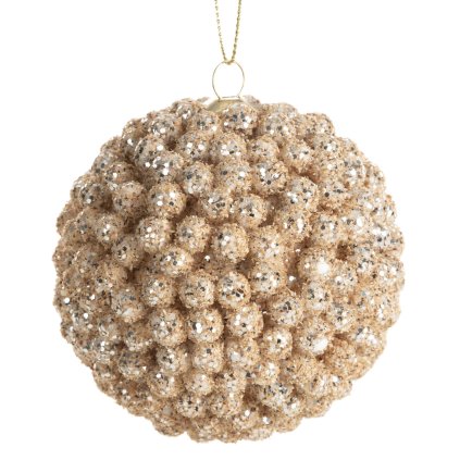 VÁNOČNÍ BANKA NA STROMEK SADA 6 KS (FI) 8 CM SVĚTLEHNĚDÁ