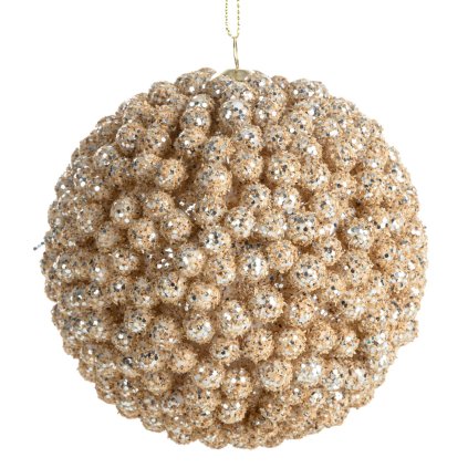 VÁNOČNÍ BANKA NA STROMEK SADA 6 KS (FI) 10 CM SVĚTLEHNĚDÁ