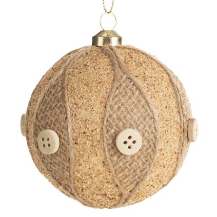 VÁNOČNÍ BANKA NA STROMEK SADA 6 KS (FI) 8 CM HNĚDÁ