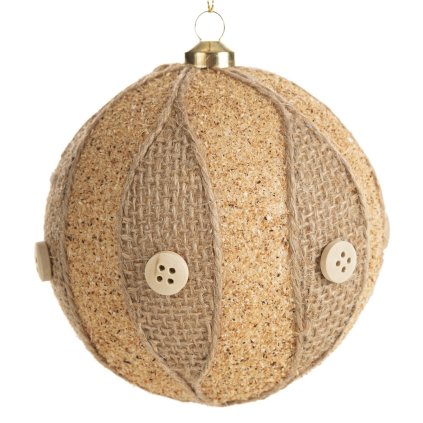 VÁNOČNÍ BANKA NA STROMEK SADA 6 KS (FI) 10 CM HNĚDÁ