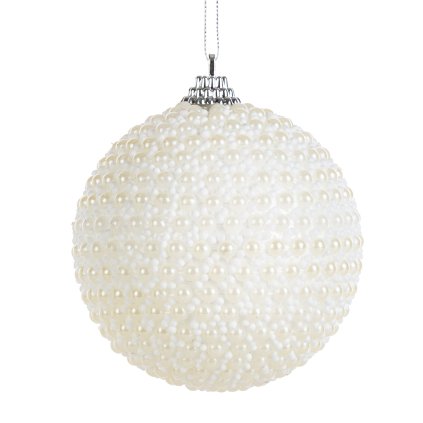 VÁNOČNÍ BANKA NA STROMEK SADA 6 KS (FI) 8 CM KRÉMOVÁ