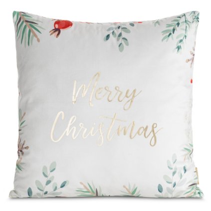 VÁNOČNÍ DEKORAČNÍ POVLAK NA POLŠTÁŘ MERRY1 45X45 CM VZOROVANÁ
