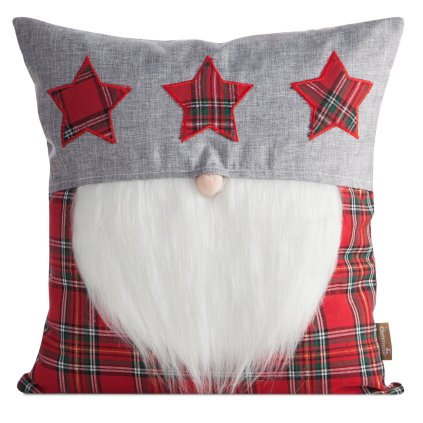 VÁNOČNÍ DEKORAČNÍ POVLAK NA POLŠTÁŘ BEAR 45X45 CM VZOROVANÁ