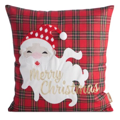 VÁNOČNÍ DEKORAČNÍ POVLAK NA POLŠTÁŘ MERRY2 45X45 CM VZOROVANÁ