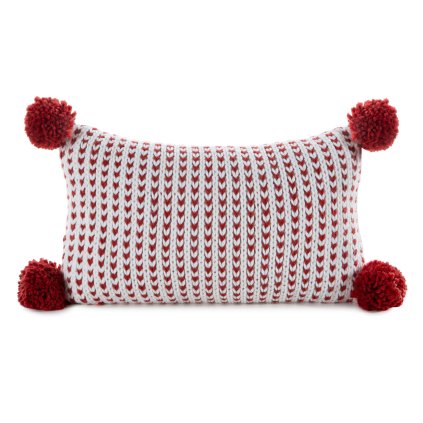 VÁNOČNÍ DEKORAČNÍ POVLAK NA POLŠTÁŘ POMPEM 30X50 CM VZOROVANÁ