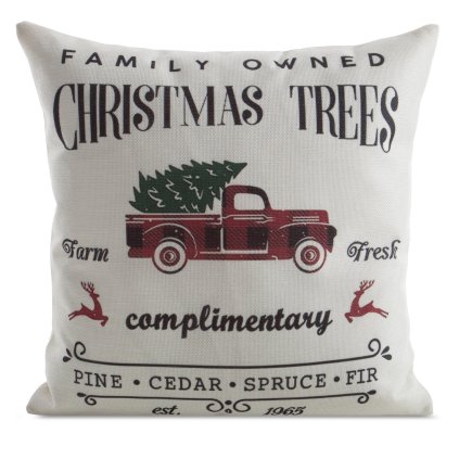 VÁNOČNÍ DEKORAČNÍ POVLAK NA POLŠTÁŘ CAR 45X45 CM VZOROVANÁ