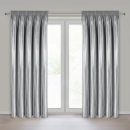 ZATEMŇOVACÍ ZÁVĚS NA PÁSCE CAMERON 140X270 CM STŘÍBRNÁ