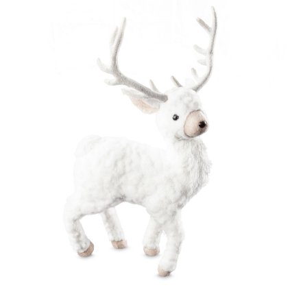 VÁNOČNÍ FIGURKA REINDEER 27X13X48 CM BÍLÁ