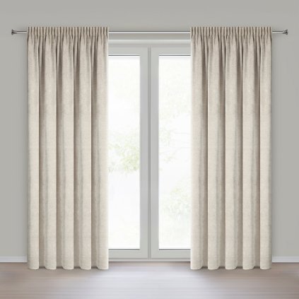 ZATEMŇOVACÍ ZÁVĚS NA PÁSCE NESKA 140X270 CM SVĚTLEBÉŽOVÁ