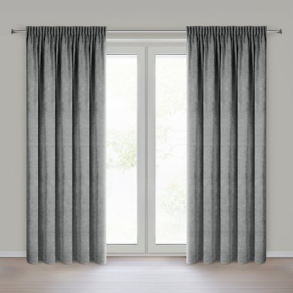 ZATEMŇOVACÍ ZÁVĚS NA PÁSCE NESKA 140X270 CM ŠEDÁ