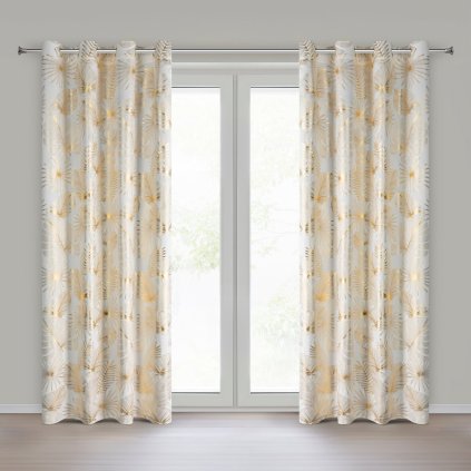 ZATEMŇOVACÍ ZÁVĚS NA KROUŽCÍCH ZARIA 140X250 CM LISTY