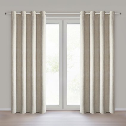 ZATEMŇOVACÍ ZÁVĚS NA KROUŽCÍCH BITSY 140X250 CM ŠAMPANSKÁ