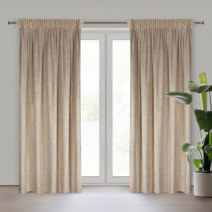 ZATEMŇOVACÍ ZÁVĚS NA PÁSCE AVENA 135X270 CM VZOROVANÁ