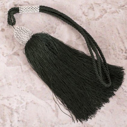 DEKORAČNÍ ŠNŮRA NA ZÁVĚS KATE TMAVĚZELENÁ