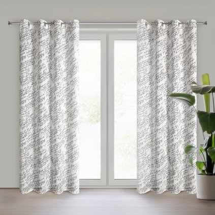 ZÁVĚS NA KROUŽCÍCH EDITH 140X250 CM VZOROVANÁ