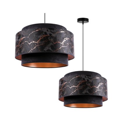 lampa nowoczesna z abazurem czarno zlota do salonu e27 45 cm werona