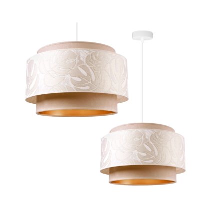 lampa sufitowa wiszaca zyrandol z kremowym abazurem do salonu 45 cm e27 werona