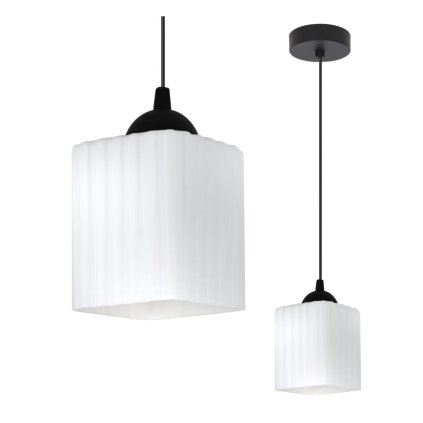 lampa wiszaca sufitowa zyrandol riffle pojedynczy bialy szklany nowoczesny do salonu lazienki