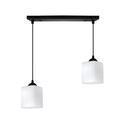 lampa wiszaca sufitowa zyrandol podwojny riffle szklany ryflowany nad stol i wyspe e27